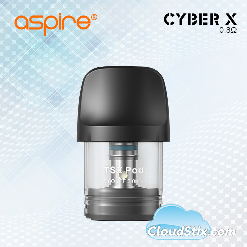 Aspire Cyber S/X Replacement 0.8ohm Pod-Aspire Cyber S/X Replacement 0.8ohm Pod