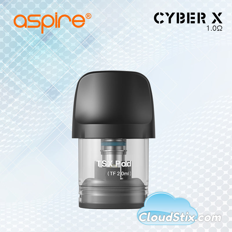 Aspire Cyber S/X Replacement 1.0ohm Pod-Aspire Cyber S/X Replacement 1.0ohm Pod